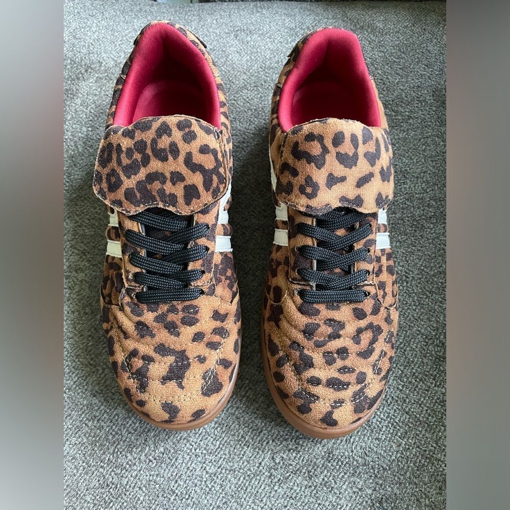 Steve Madden Leopard Print Sneakers with Pink Lining